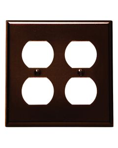 Leviton 2-Gang Smooth Plastic Outlet Wall Plate, Brown