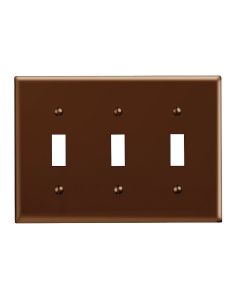 Leviton 3-Gang Plastic Toggle Switch Wall Plate, Brown