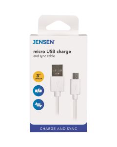 Jensen 3 Ft. Black Micro USB Charging & Sync Cable