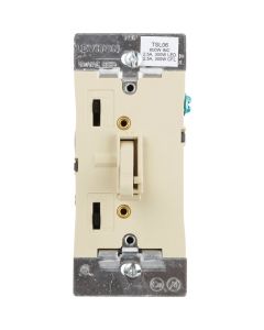 Leviton Incandescent/Halogen/LED/CFL Ivory Slide Dimmer Switch