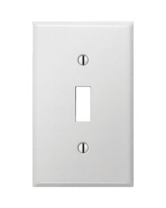 Amerelle PRO 1-Gang Stamped Steel Toggle Switch Wall Plate, Smooth White
