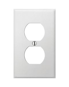 Amerelle PRO 1-Gang Stamped Steel Outlet Wall Plate, Smooth White