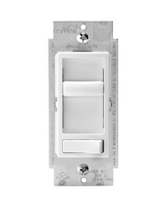 Leviton Decora Incandescent/LED/CFL White Slide Dimmer Switch
