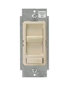 Leviton Decora Incandescent/LED/CFL Light Almond Slide Dimmer Switch