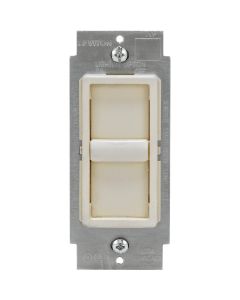 Leviton Decora Incandescent/Halogen/LED/CFL Light Almond Slide Dimmer Switch