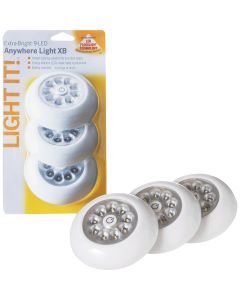 Light It 9-Bulb White LED Battery Tap Light (3-Pack)