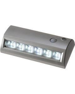 Fulcrum 42-Lumen Silver Motion Sensing/Dusk-To-Dawn 6-LED Outdoor Battery Operated Pathlight Fixture