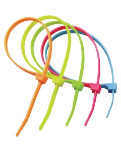 Gardner Bender DoubleLock 8 In. x 0.17 In. Neon Colors Nylon Cable Tie (100-Pack)