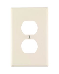 Leviton 1-Gang Smooth Plastic Oversized Outlet Wall Plate, Light Almond