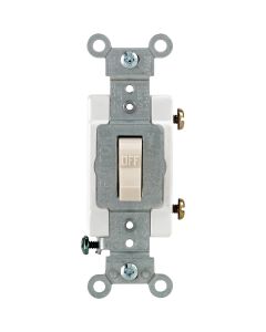 Leviton Commercial Grade 15 Amp Toggle Single Pole Switch, Light Almond