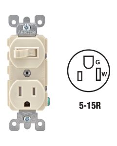 Leviton Light Almond 15A Commercial Grade Switch & Outlet