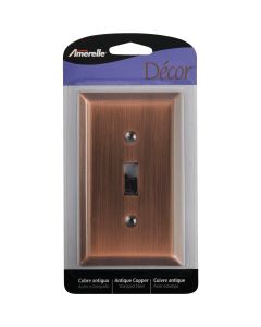 Amerelle 1-Gang Stamped Steel Toggle Switch Wall Plate, Antique Copper