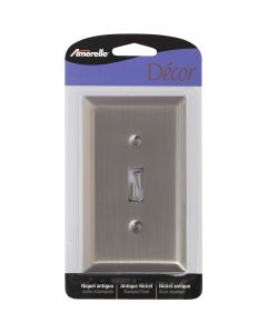 Amerelle 1-Gang Stamped Steel Toggle Switch Wall Plate, Antique Nickel