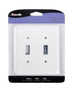 Amerelle 1-Gang Stamped Steel Toggle Switch Wall Plate, White