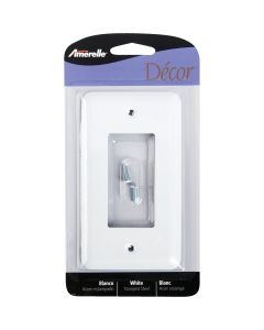 Amerelle 1-Gang Stamped Steel Rocker Decorator Wall Plate, White