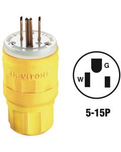 Leviton 15A 125V 3-Wire 2-Pole Wetguard Cord Plug