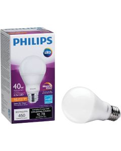 Philips Warm Glow 40W Equivalent Soft White A19 Medium Dimmable LED Light Bulb