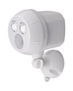 Mr. Beams UltraBright 300-Lumen White Motion Sensing/Dusk-To-Dawn Spotlight Outdoor Battery Operated LED Light Fixture