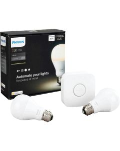 Philips Hue 2-Bulb 60W Equivalent Soft White A19 Medium Dimmable LED Light Bulb Starter Kit