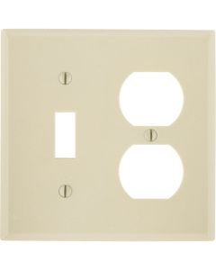 Leviton Oversized 2-Gang Thermoset Single Toggle/Duplex Outlet Wall Plate, Ivory