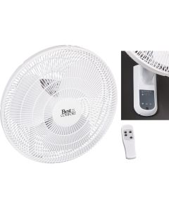 Best Comfort 16 In. 3-Speed White Oscillating Wall-Mount Fan