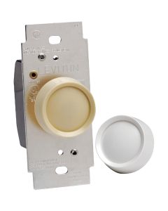 Leviton White/Light Almond Universal Turn On-Off Rotary Dimmer Switch