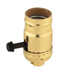 Leviton Turn-Knob Medium Base Brass Lamp Socket