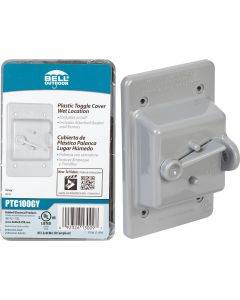 Bell Gray Single Gang Vertical Mount Weatherproof Polycarbonate Outdoor Switch Cover