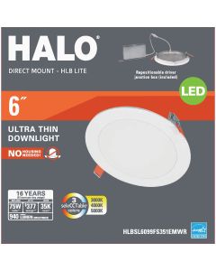 Halo 6 in. Color Selectable New Construction or Remodel Canless Recessed Integrated LED Kit