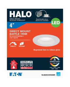 HALO 4 in. Color Selectable (2700K-5000K) Remodel Canless Recessed Integrated LED Kit