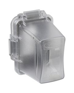 TayMac Extra Duty Single Gang Vertical/Horizontal Mount Polycarbonate Clear Deep In-Use Outdoor Outlet Cover