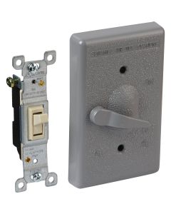 Bell Gray Single Gang Vertical Mount Outdoor Switch Cover