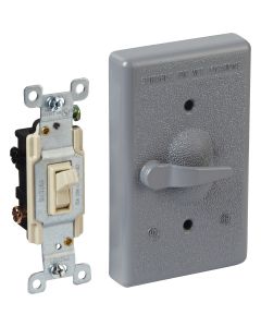 Bell Gray 3-Way Vertical Mount Outdoor Switch Cover