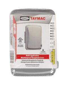 TayMac Single Gang Retangular Polycarbonate Gray Weatherproof Outdoor Box Flip Cover