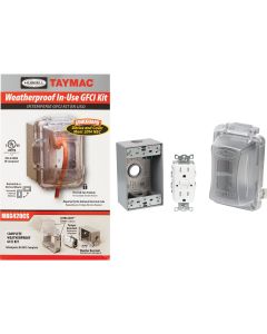TayMac Clear Non-Metallic Vertical/Horizontal Weatherproof In-Use Outdoor GFCI Kit