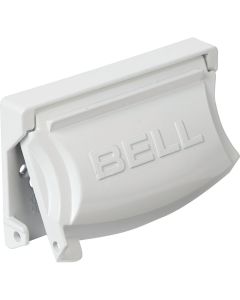 Bell Single Gang Multi-Configuration Die-Cast Metal White Outdoor Outlet Cover