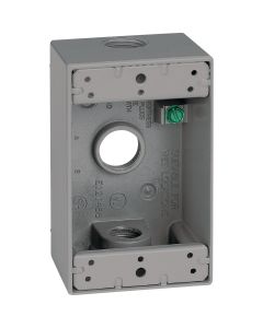 Southwire Single Gang 1/2 In. 3-Hole Gray Weatherproof Junction Box