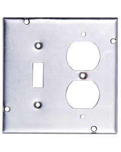 Steel City Switch/Outlet Combination 4-11/16 In. x 4-11/16 In. Square Device Cover