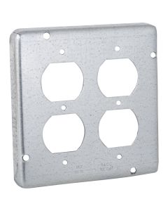 Southwire 2-Duplex Receptacles 4 In. x 4 In. Exposed Work Square Cover