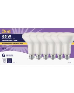 Do it 65W Equivalent Soft White BR30 Medium LED Floodlight Light Bulb, Title 20 (6-Pack)