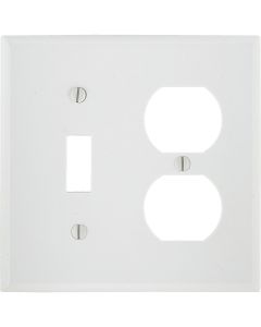 Leviton Oversized 2-Gang Thermoset Single Toggle/Duplex Outlet Wall Plate, White