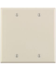 Leviton 2-Gang Standard Thermoset Blank Wall Plate, Light Almond