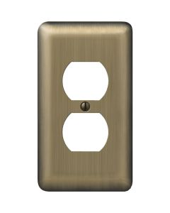 Amerelle 1-Gang Stamped Steel Outlet Wall Plate, Brushed Brass