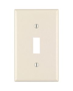 Leviton 1-Gang Plastic Toggle Switch Wall Plate, Light Almond (10-Pack)