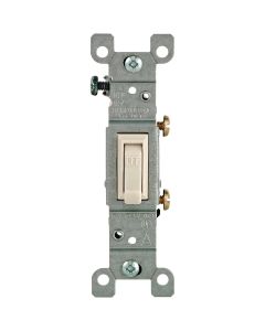 Leviton Residential Grade 15 Amp Toggle Single Pole Grounded Switch, Light Almond, (10-Pack)