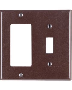 Leviton Decora 2-Gang Thermoset Single Toggle/Rocker Wall Plate, Brown
