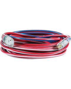 Southwire Wounded Warrior Project 25 Ft. 12/3 Indoor/Outdoor Red, White, & Blue Striped Patriotic Extension Cord