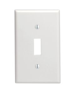 Leviton 1-Gang Thermoplastic Nylon Mid-Way Toggle Switch Wall Plate, White