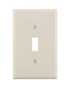 Leviton 1-Gang Thermoplastic Nylon Mid-Way Toggle Switch Wall Plate, Light Almond