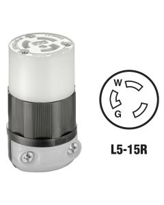 Leviton 15A 125V 3-Wire 2-Pole Industrial Grade Locking Cord Connector
